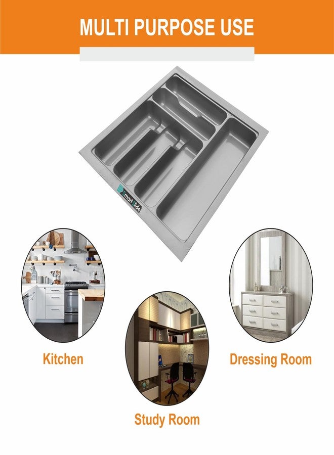 KEEPWELL Cutlery tray for kitchen drawer Cutlery storage organizer Cutlery organizer tray for tandem drawer (Grey, 38X47.5 CM) - Image 5